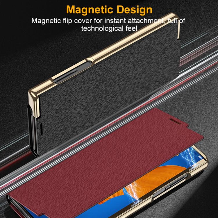For Huawei Mate Xs GKK Master Edition Flip Electroplated Vegan Leather Phone Case