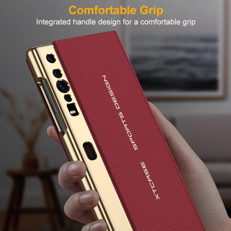 For Huawei Mate Xs GKK Master Edition Flip Electroplated Vegan Leather Phone Case