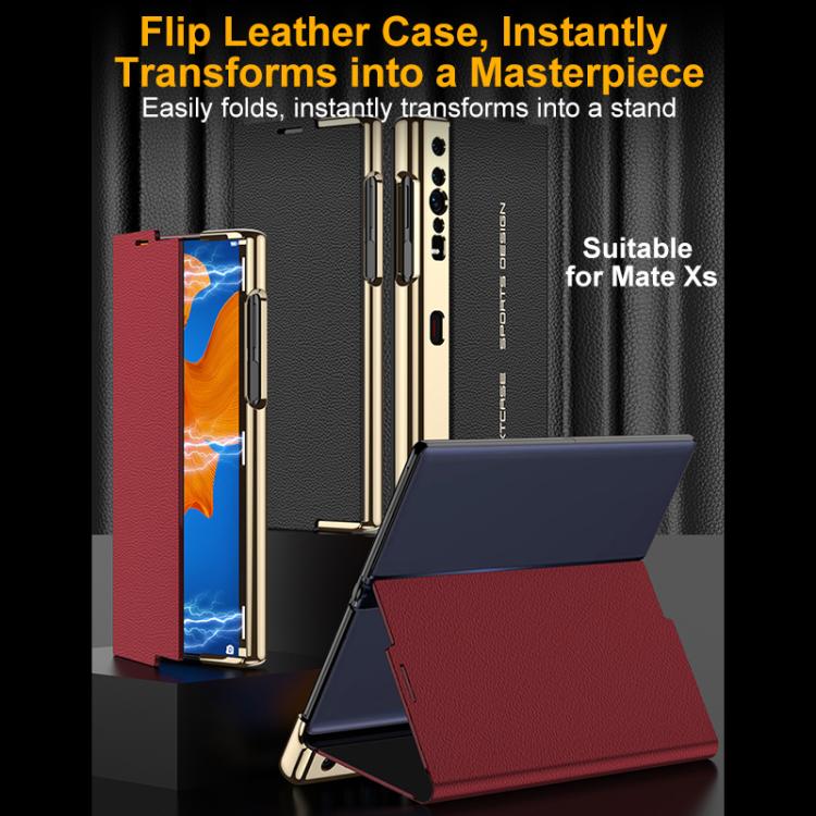 For Huawei Mate Xs GKK Master Edition Flip Electroplated Vegan Leather Phone Case