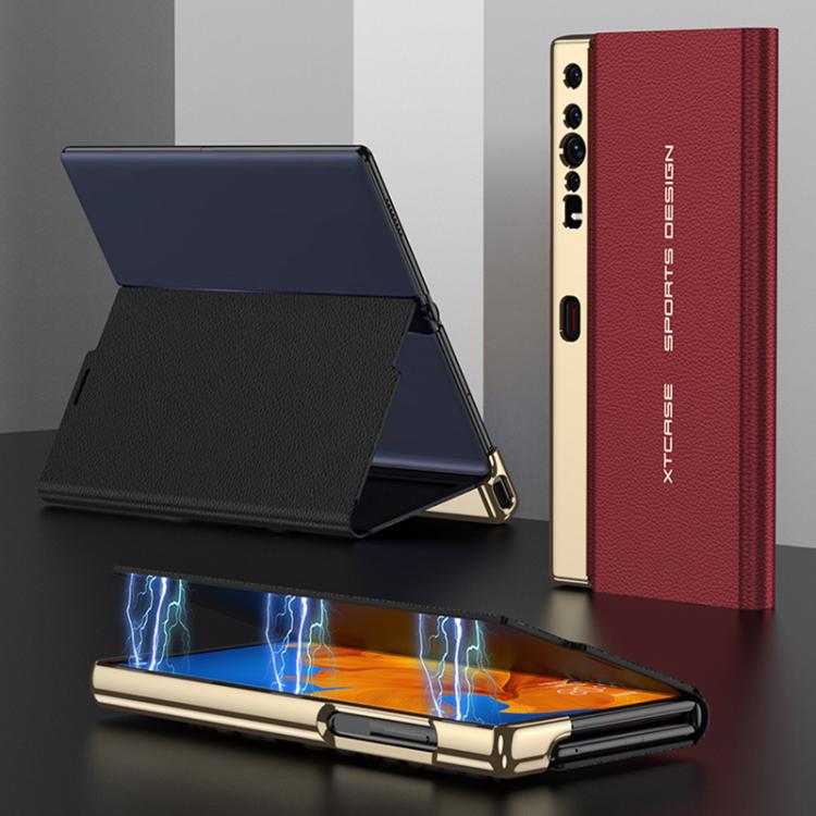 For Huawei Mate Xs GKK Master Edition Flip Electroplated Vegan Leather Phone Case
