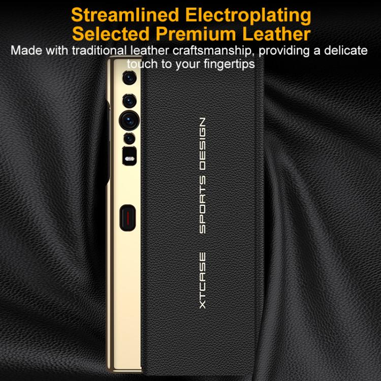 For Huawei Mate Xs GKK Master Edition Flip Electroplated Vegan Leather Phone Case