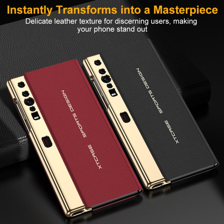 For Huawei Mate Xs GKK Master Edition Flip Electroplated Vegan Leather Phone Case