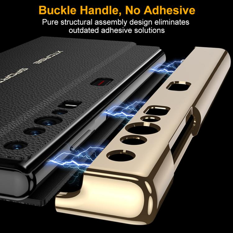 For Huawei Mate Xs GKK Master Edition Flip Electroplated Vegan Leather Phone Case