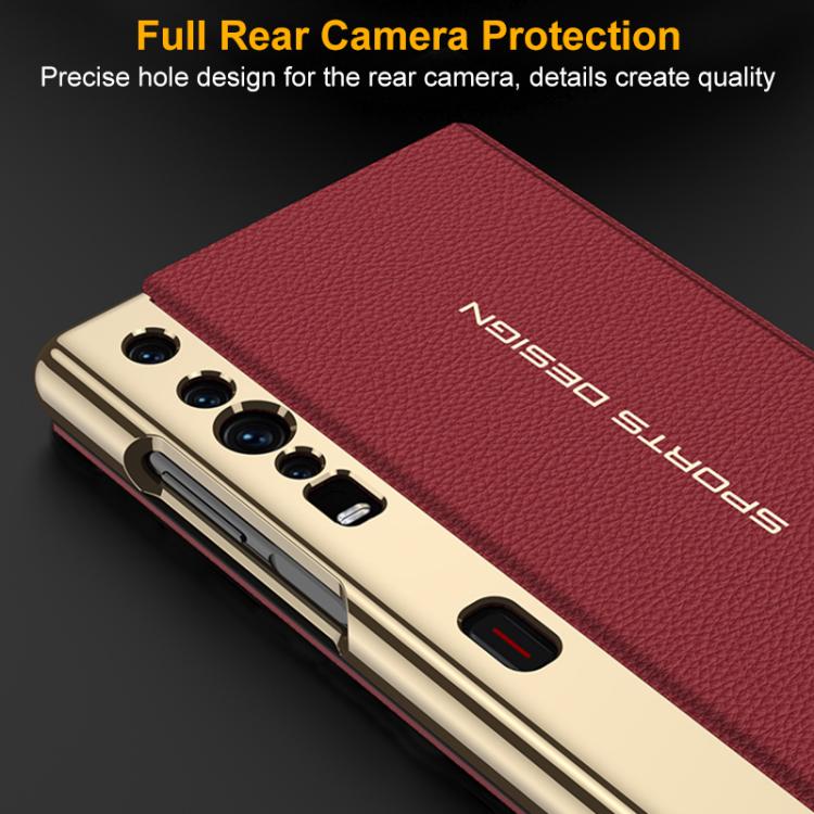 For Huawei Mate Xs GKK Master Edition Flip Electroplated Vegan Leather Phone Case