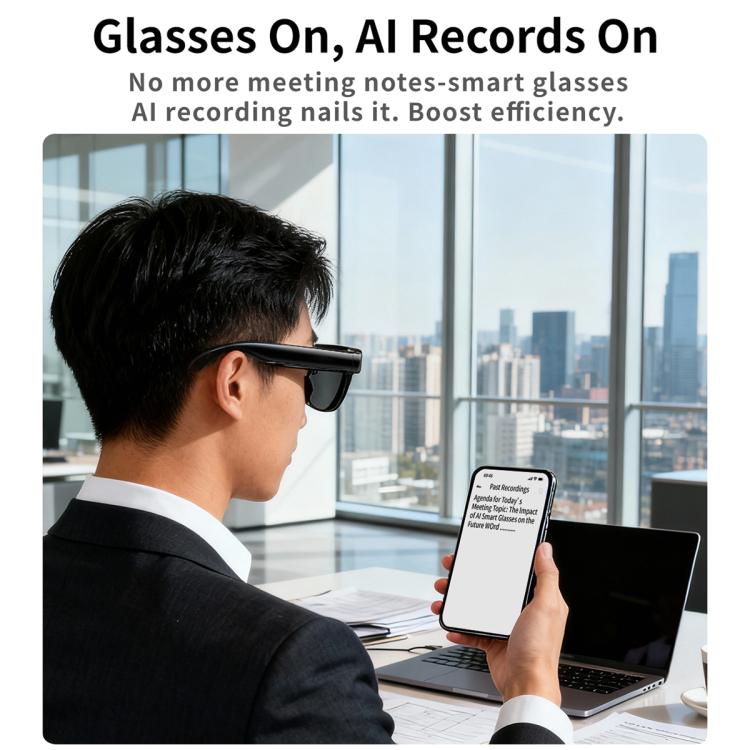 MT3 8MP Smart AI Glasses, WiFi, Touch Control, BT Call - Matte Black Frame Sunglasses + Clear Lens