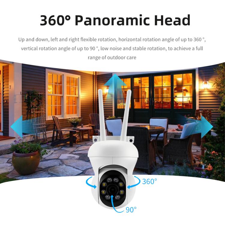 K21 1080P 360-degree Panoramic Waterproof Surveillance Camera - White