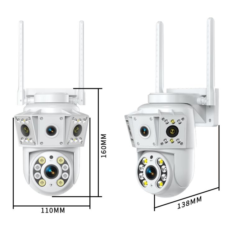 K30 1080P 3-screen Surveillance Camera - White