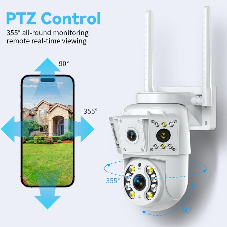 K30 1080P 3-screen Surveillance Camera - White