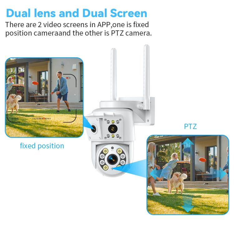 K30 1080P 3-screen Surveillance Camera - White