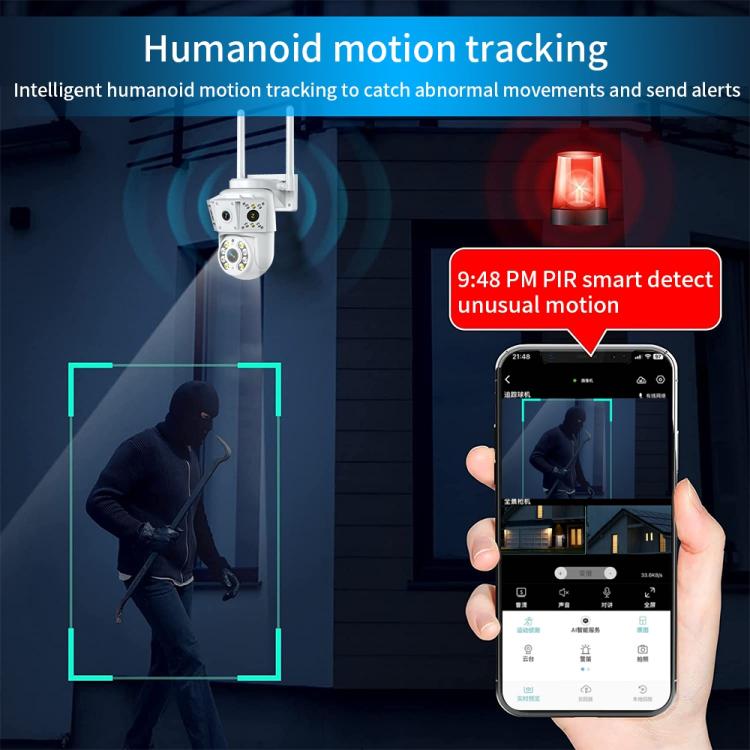K30 1080P 3-screen Surveillance Camera - White