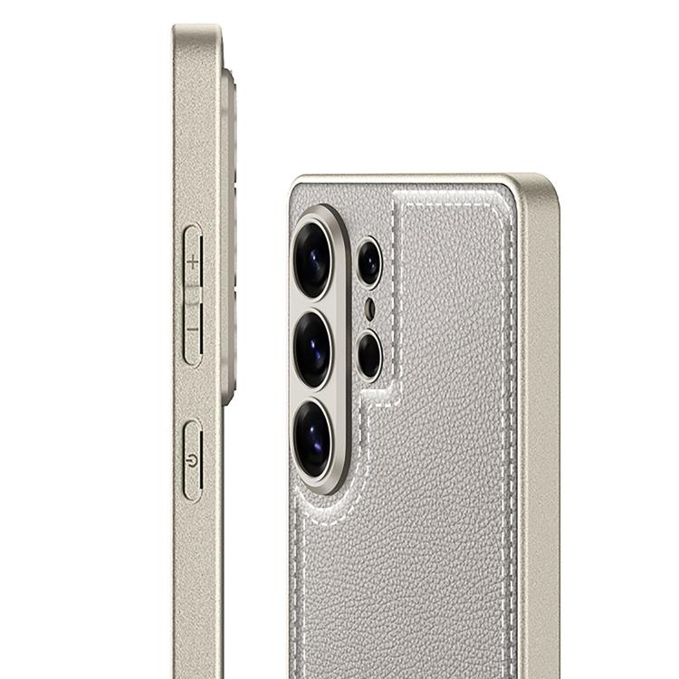 For Samsung Galaxy S26 Ultra 5G GKK Metal Paint Skin Feel Leather Stitching Phone Case