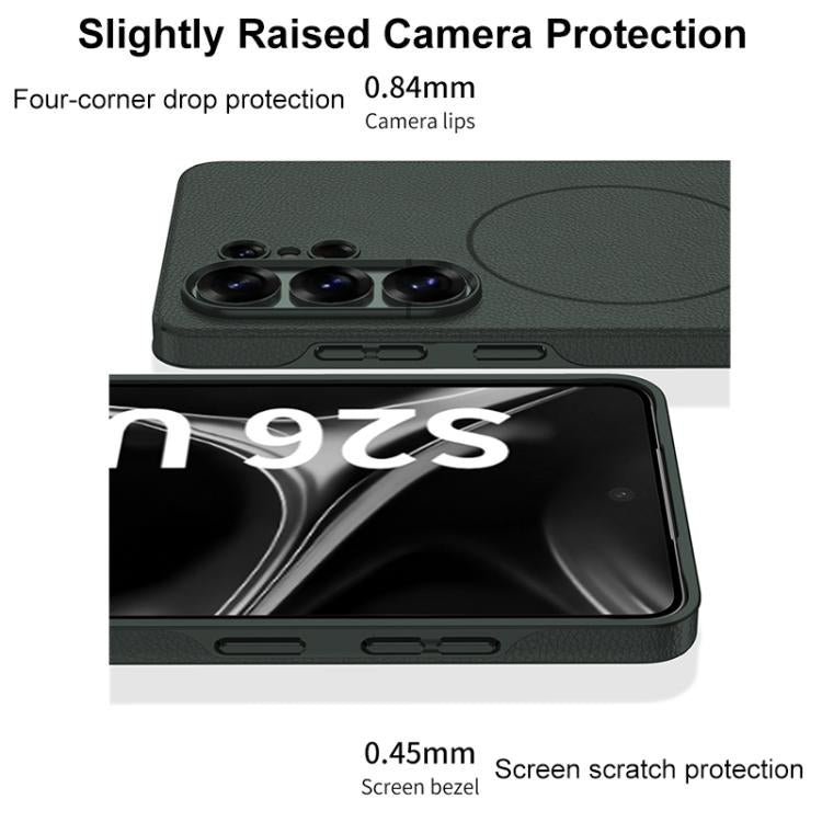 For Samsung Galaxy S26 Ultra 5G GKK Four Curves Vegan Leather Magnetic Slim Ring Full Coverage Phone Case