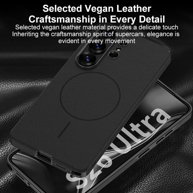 For Samsung Galaxy S26 Ultra 5G GKK Four Curves Vegan Leather Magnetic Slim Ring Full Coverage Phone Case
