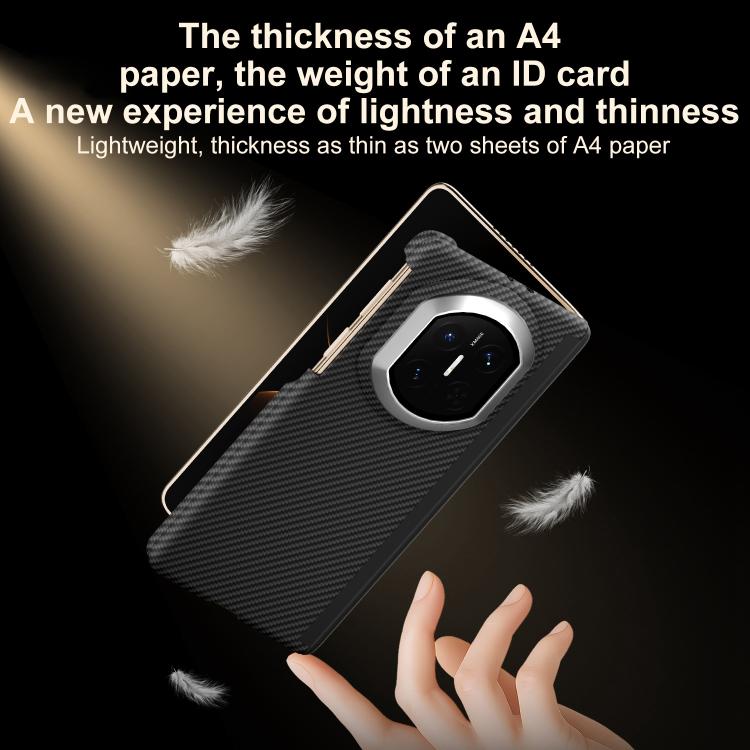 For Huawei Mate X7 600D Fine Texture Series Carbon Fiber Dual-Center Magnetic Phone Case - Black