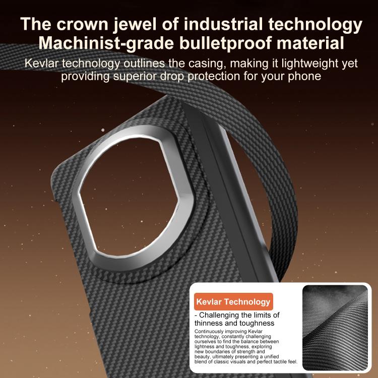 For Huawei Mate X7 600D Fine Texture Series Carbon Fiber Dual-Center Magnetic Phone Case - Black