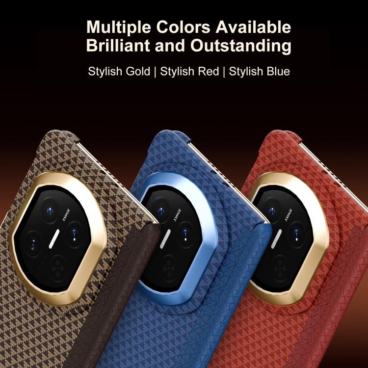 For Huawei Mate X7 Stylish Dual Axis Series Metal Frame Nanofiber Magnetic Center Phone Case