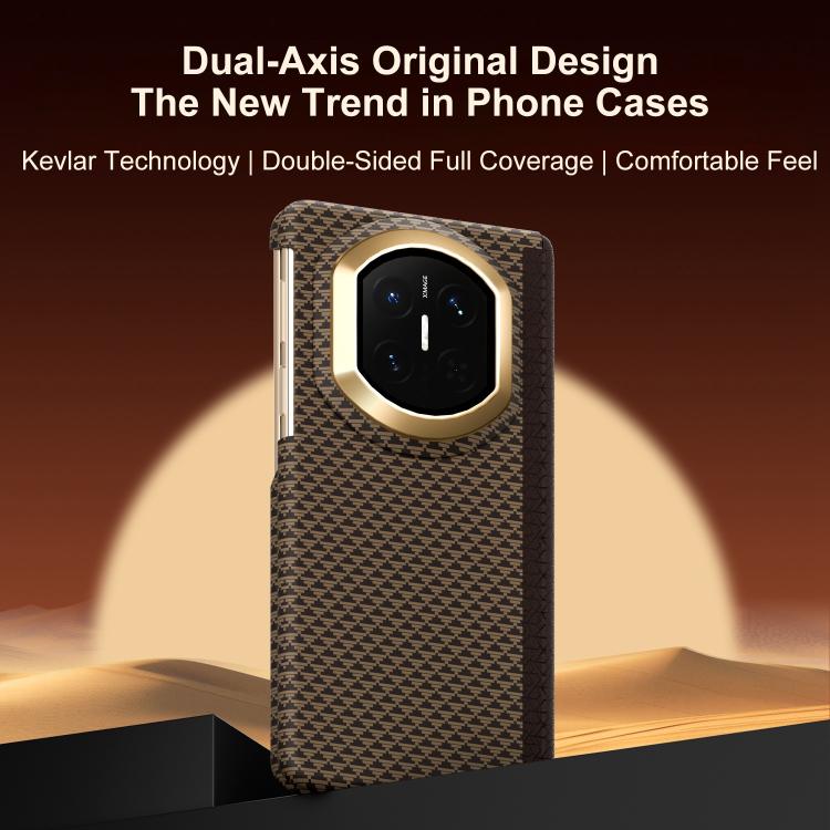 For Huawei Mate X7 Stylish Dual Axis Series Metal Frame Nanofiber Magnetic Center Phone Case