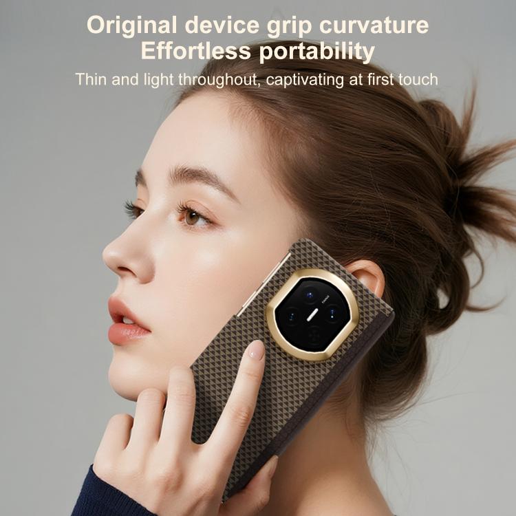 For Huawei Mate X7 Stylish Dual Axis Series Metal Frame Nanofiber Magnetic Center Phone Case