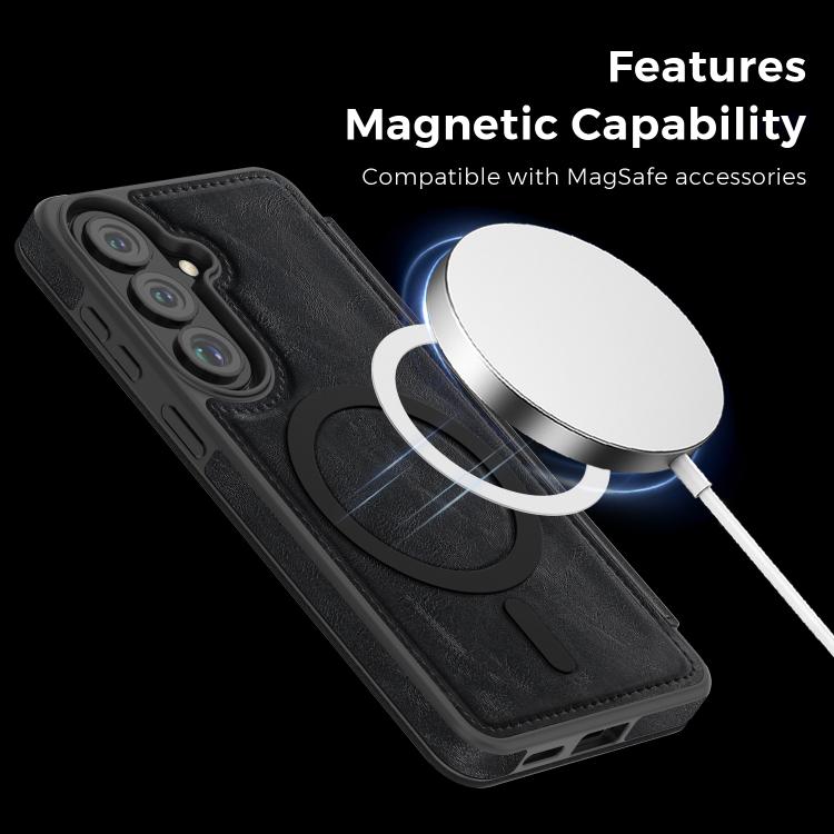 For Samsung Galaxy S26 5G Linton MagSafe Leather Phone Case