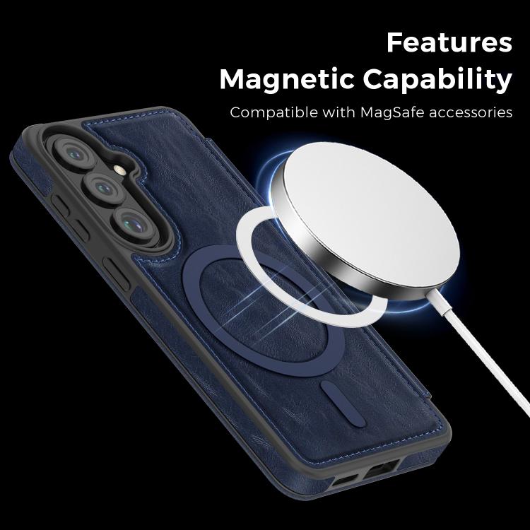 For Samsung Galaxy S26 5G Linton MagSafe Leather Phone Case
