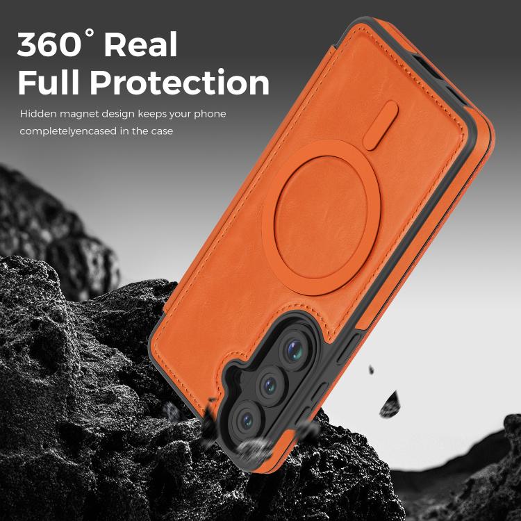 For Samsung Galaxy S26 5G Linton MagSafe Leather Phone Case