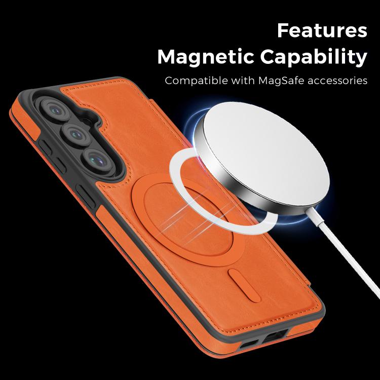 For Samsung Galaxy S26 5G Linton MagSafe Leather Phone Case