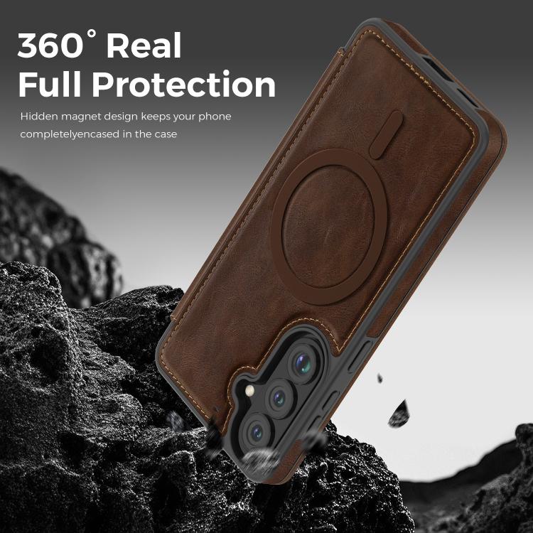 For Samsung Galaxy S26 5G Linton MagSafe Leather Phone Case