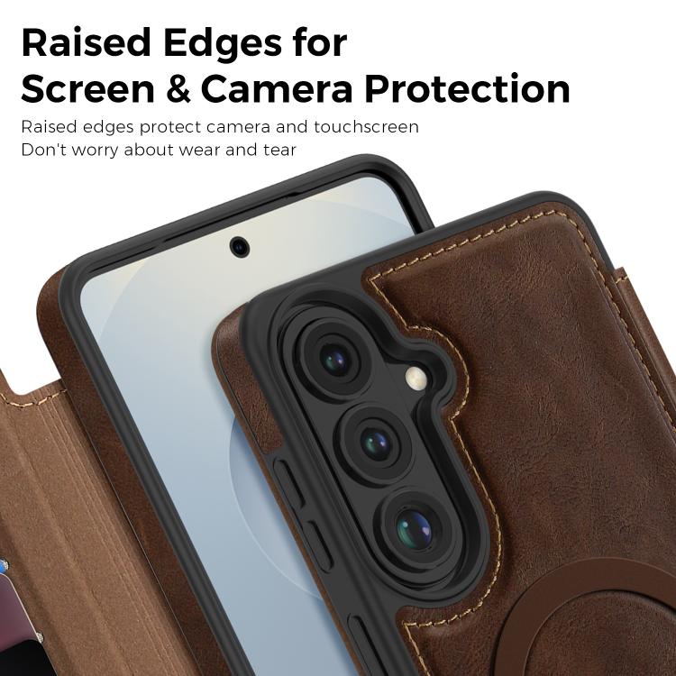 For Samsung Galaxy S26 5G Linton MagSafe Leather Phone Case