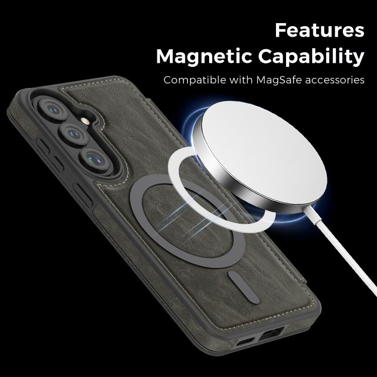 For Samsung Galaxy S26 5G Linton MagSafe Leather Phone Case
