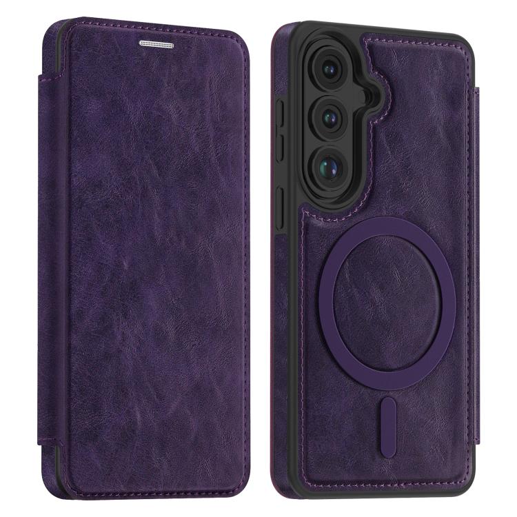 For Samsung Galaxy S26 5G Linton MagSafe Leather Phone Case
