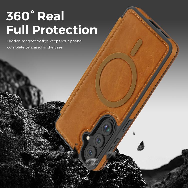 For Samsung Galaxy S26 5G Linton MagSafe Leather Phone Case
