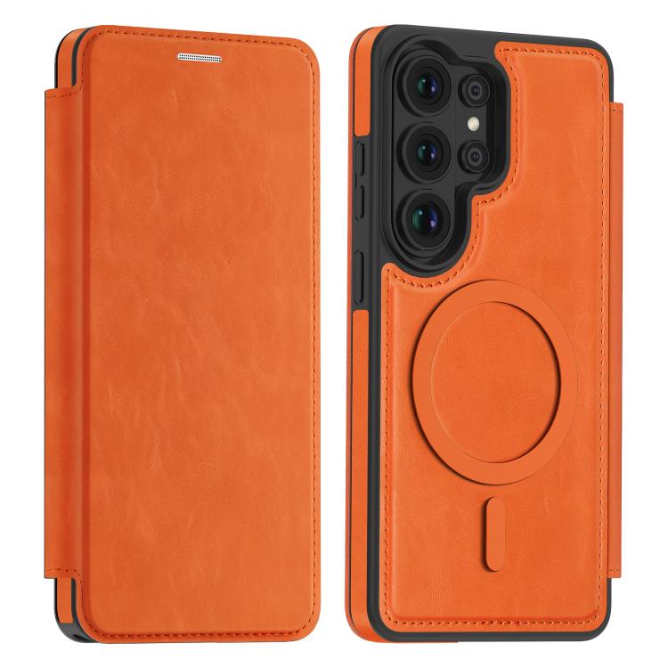 For Samsung Galaxy S26 Ultra 5G Linton MagSafe Leather Phone Case