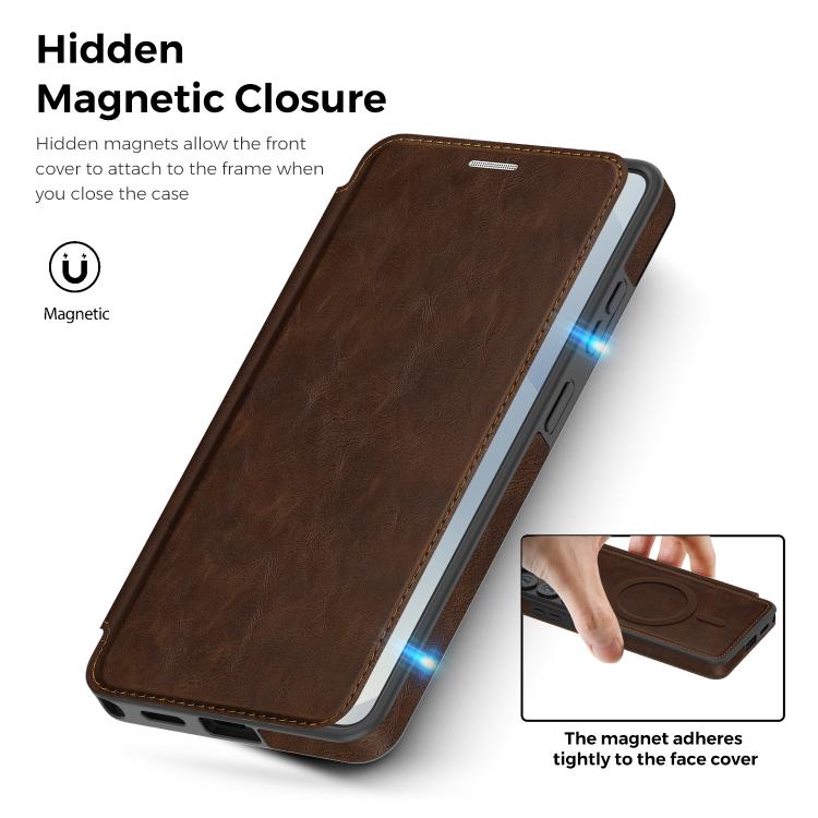 For Samsung Galaxy S26 Ultra 5G Linton MagSafe Leather Phone Case