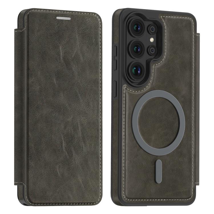 For Samsung Galaxy S26 Ultra 5G Linton MagSafe Leather Phone Case