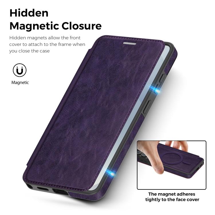 For Samsung Galaxy S26 Ultra 5G Linton MagSafe Leather Phone Case