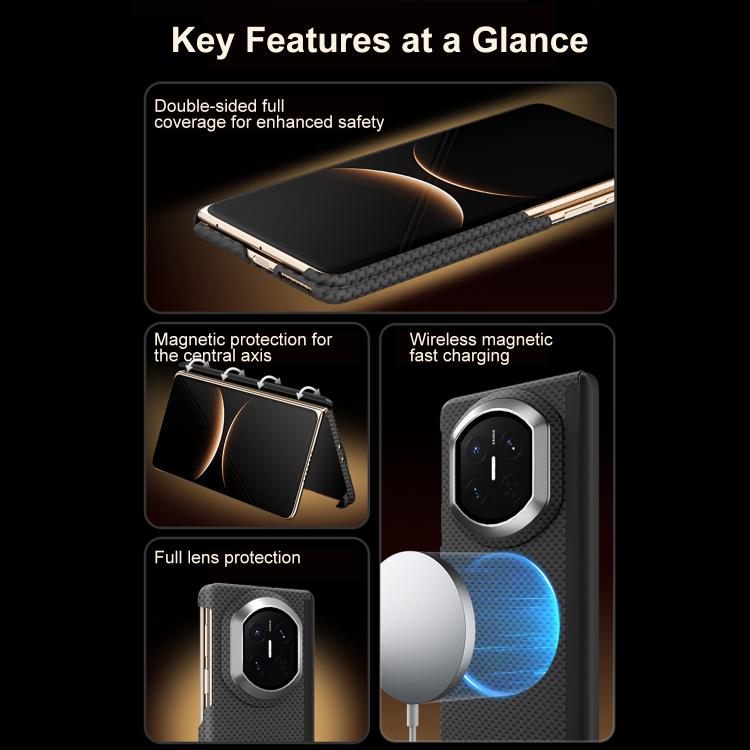 For Huawei Mate X7 Mars Series Nanofiber Center Dual Axis Magnetic Phone Case