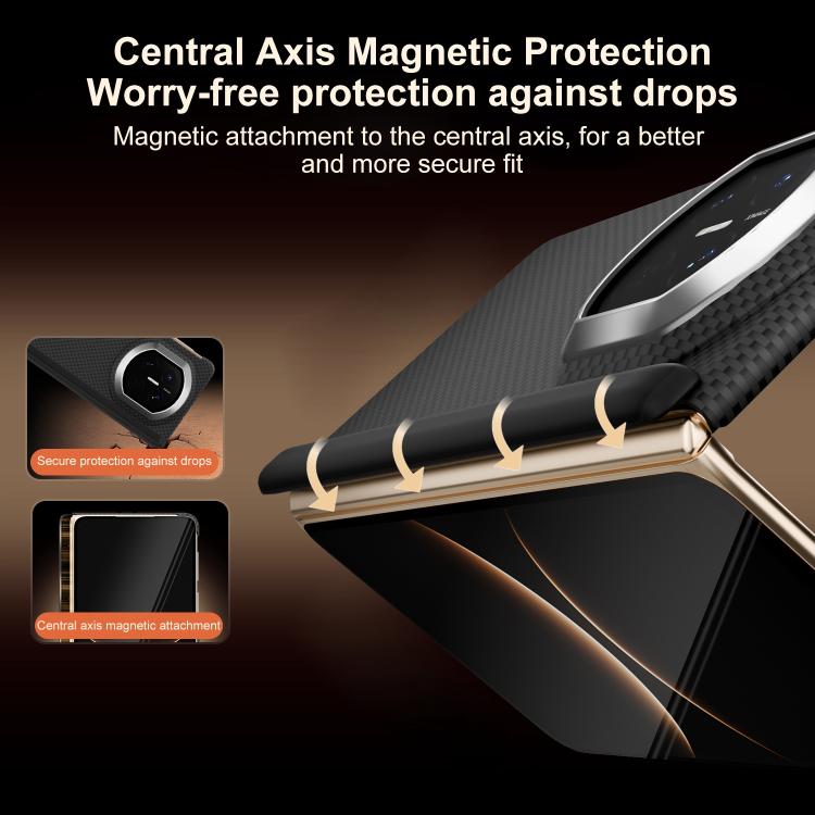 For Huawei Mate X7 Mars Series Nanofiber Center Dual Axis Magnetic Phone Case