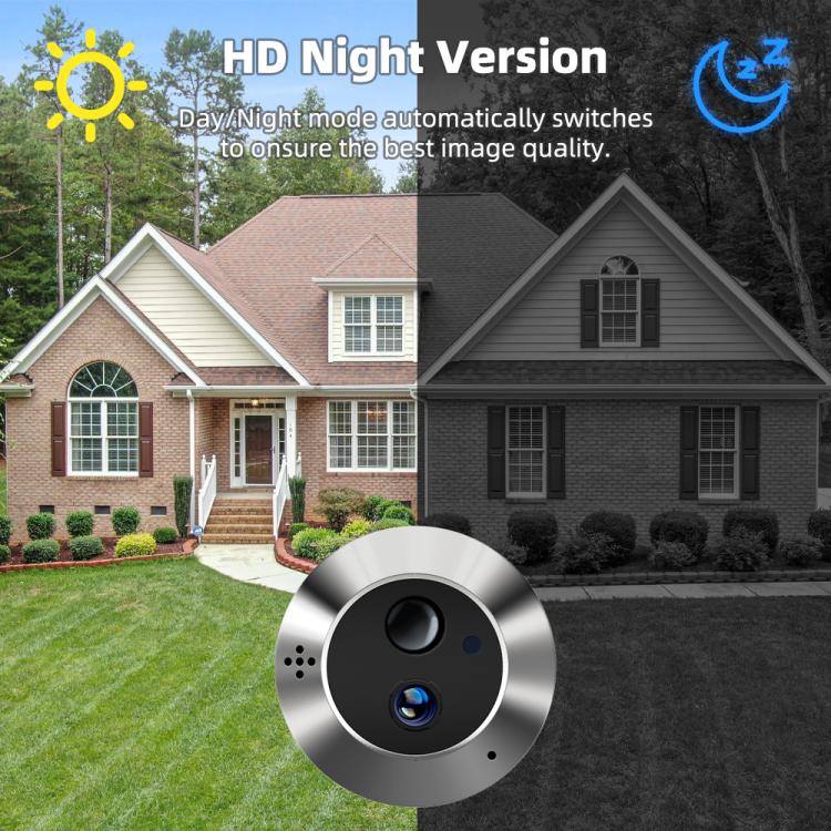 RH-PD6-I 4.3 inch HD Screen Motion Detection Smart WiFi Video Doorbell - Gray Black