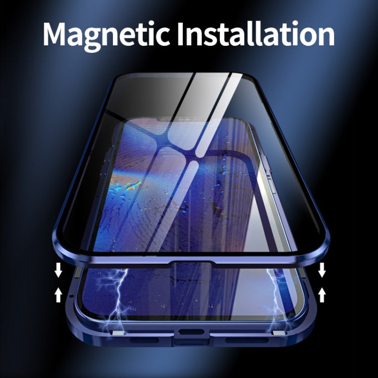 For iPhone 12 mini Double Sides Tempered Glass Magnetic Adsorption Metal Frame HD Screen Case