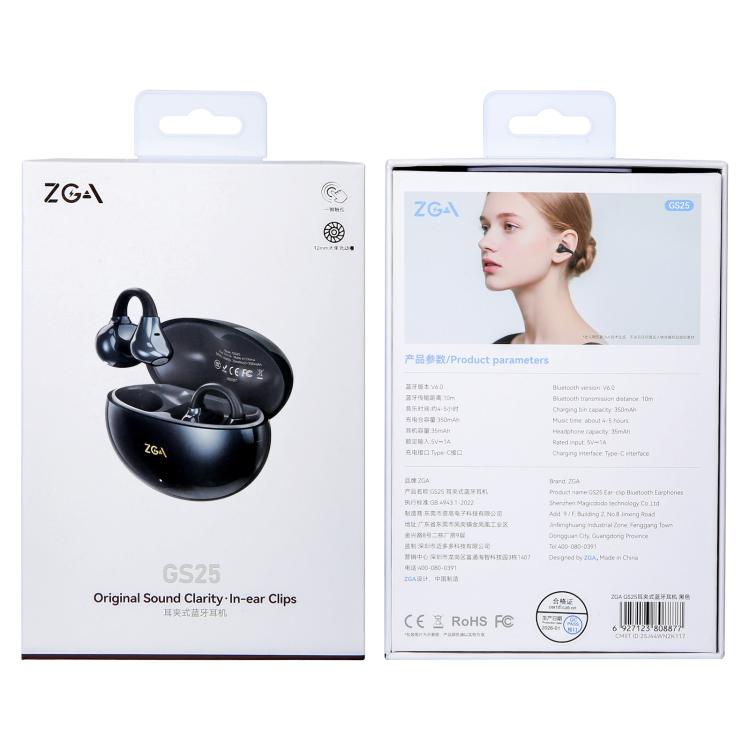 ZGA GS25 Ear Clip Wireless Bluetooth Earphones