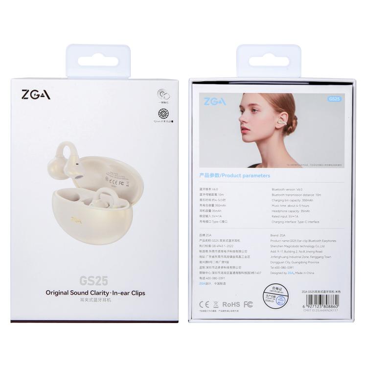 ZGA GS25 Ear Clip Wireless Bluetooth Earphones