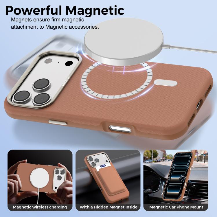 For iPhone 17 Pro Mocome Plain Magnetic Shockproof Phone Case