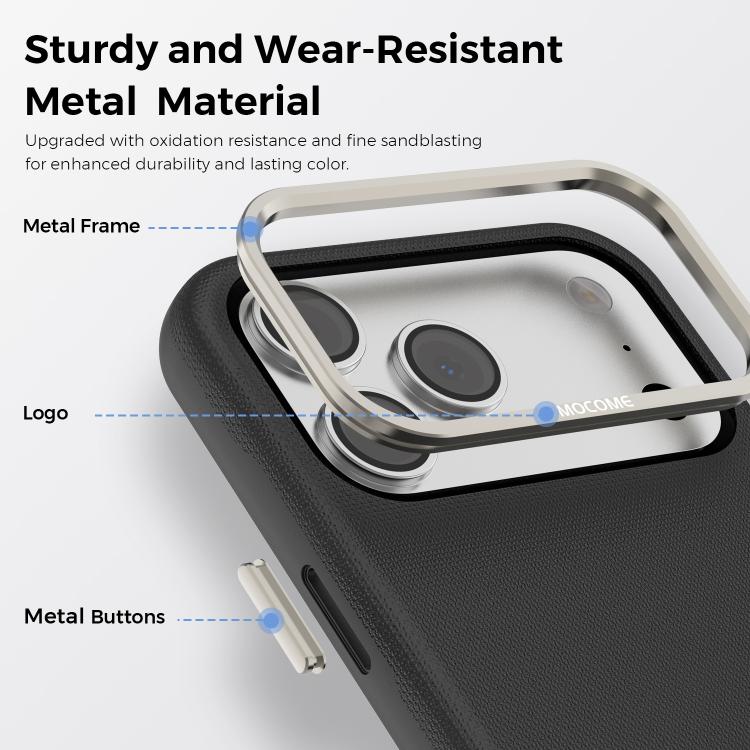 For iPhone 17 Pro Max Mocome Plain Magnetic Card Bag Phone Case
