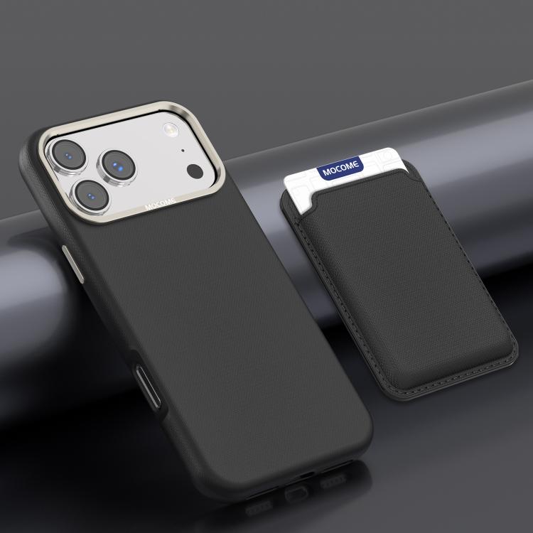 For iPhone 17 Pro Max Mocome Plain Magnetic Card Bag Phone Case