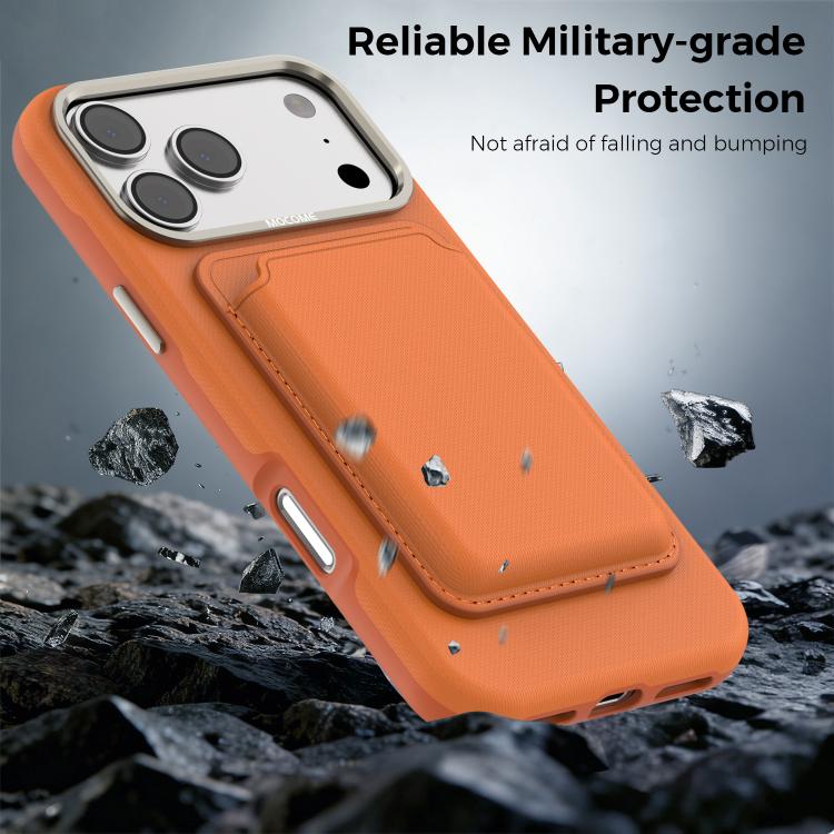 For iPhone 17 Pro Max Mocome Plain Magnetic Card Bag Phone Case