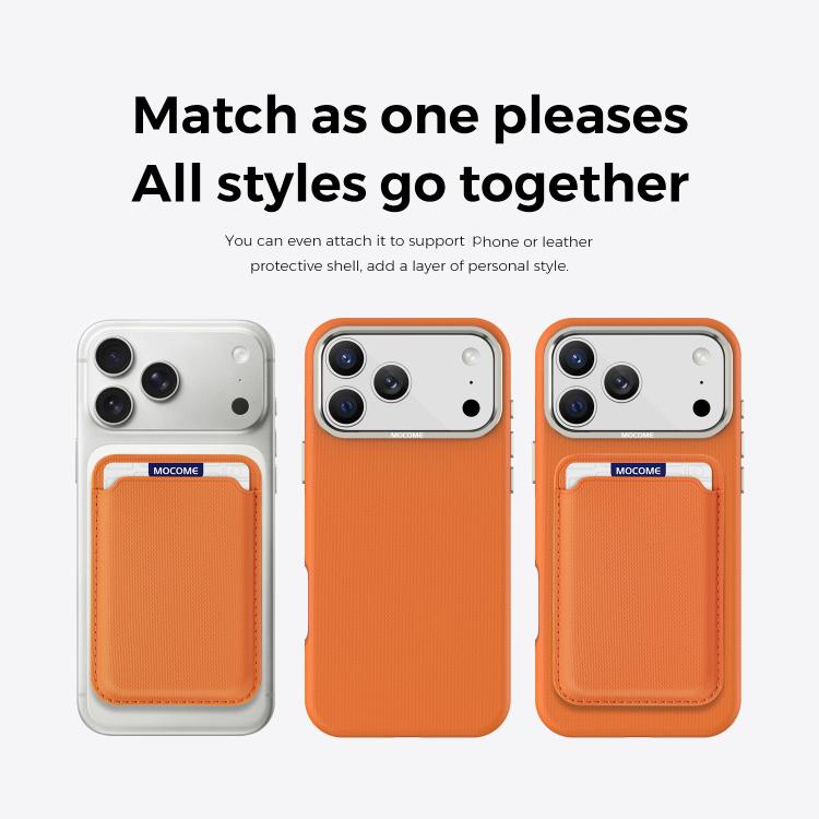 For iPhone 17 Pro Max Mocome Plain Magnetic Card Bag Phone Case