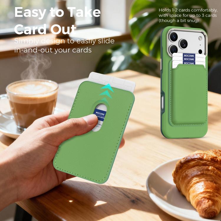 For iPhone 17 Pro Max Mocome Plain Magnetic Card Bag Phone Case