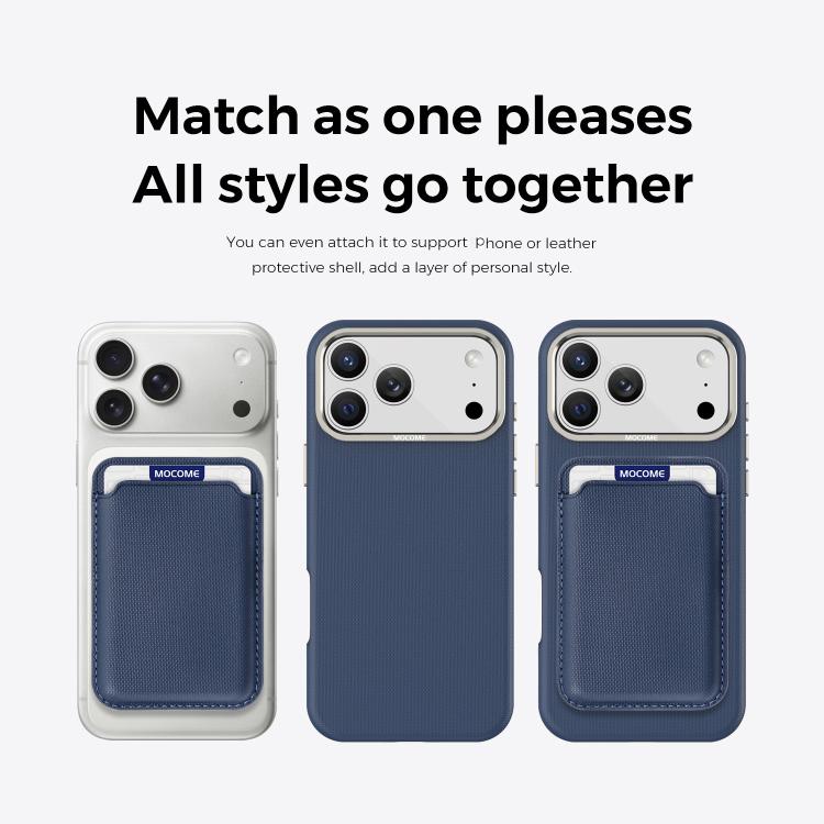For iPhone 17 Pro Max Mocome Plain Magnetic Card Bag Phone Case
