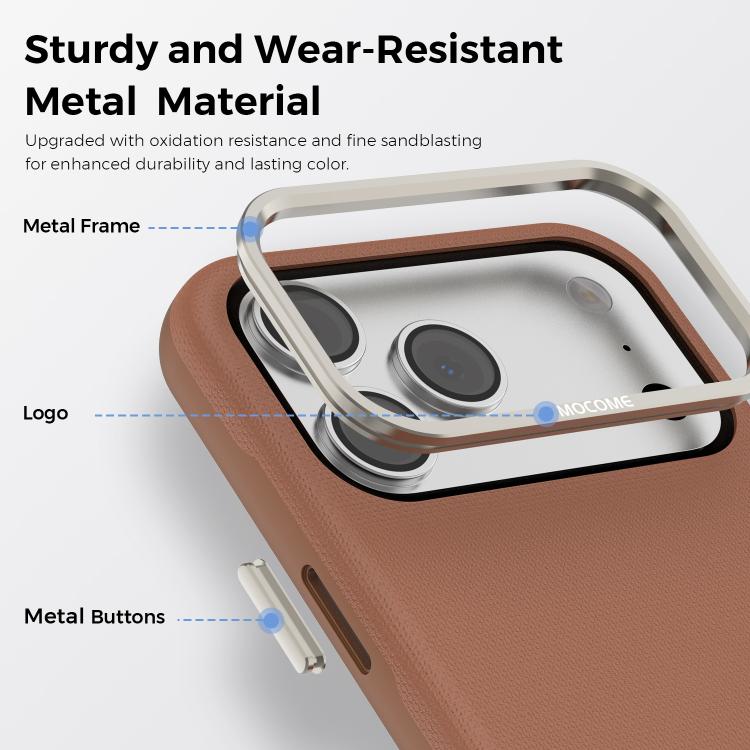 For iPhone 17 Pro Max Mocome Plain Magnetic Card Bag Phone Case