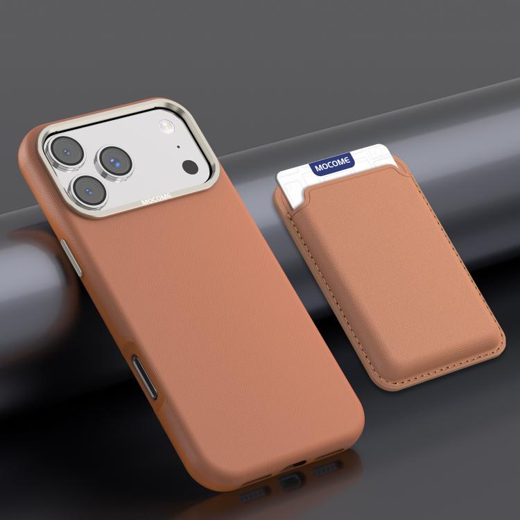For iPhone 17 Pro Max Mocome Plain Magnetic Card Bag Phone Case